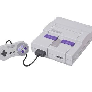 Nintendo Super NES mini Console - Gray and Purple.